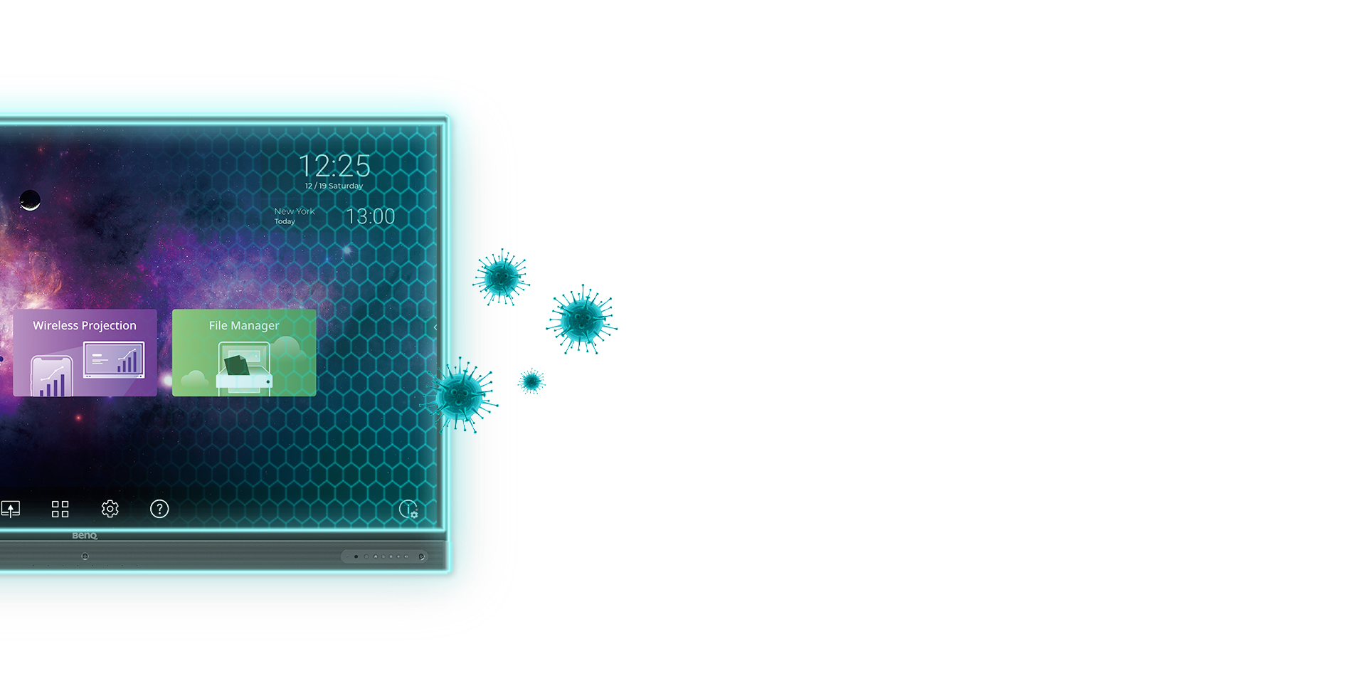 Effect of ionic silver coating on interactive display - with/without comparison